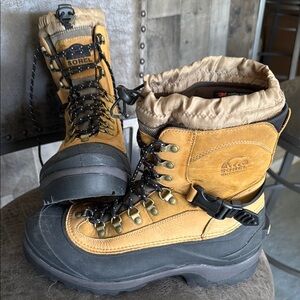 Sorel Tan and Black Winter Boots